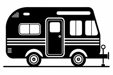 
Camper Trailer Silhouette Vector, Trailer Icon Vector, Camper Van Svg 
