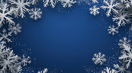 Blue Background with Glittery Snowflakes for Winter Holiday Design