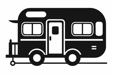 
Camper Trailer Silhouette Vector, Trailer Icon Vector, Camper Van Svg 