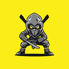 Zombie Ninja Logo Mascot: Striking Vector Illustration for Professional Sport and E-Sport Gaming