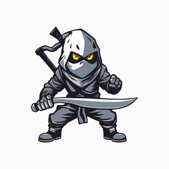 Zombie Ninja Logo Mascot: Striking Vector Illustration for Professional Sport and E-Sport Gaming