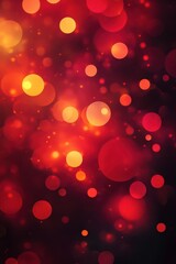 Abstract Red and Orange Bokeh Background with Lights Blurred for Festive and Romantic Designs