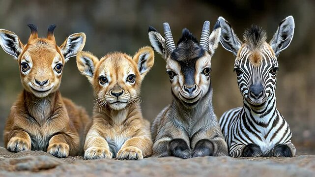 Cute baby wild animals