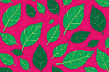 Obraz premium Three Dimensional Lush Green Leaf Silhouettes on Vibrant Backgrounds