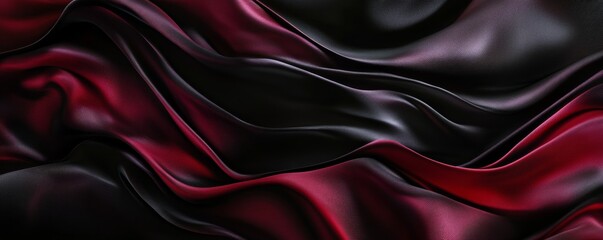 Obraz premium Flowing black and red silk fabric, abstract