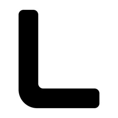 asdhada capital letter icon in solid filled glyph style. Simple initial symbol vector illustration — pixel-perfect icon.