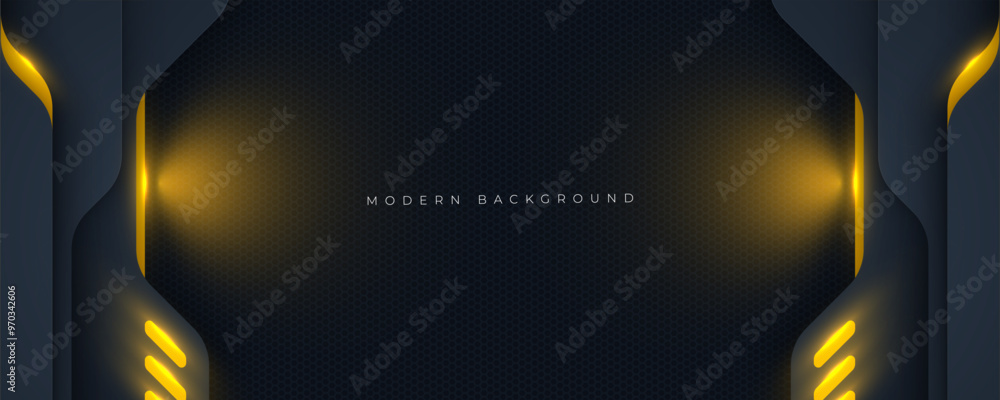 Poster modern overlapping background with color light decorative design vector
