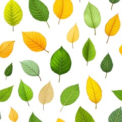 Obraz premium Vibrant Autumn Foliage Pattern on Fresh White Background
