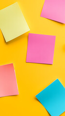 Fototapeta premium Minimalist arrangement of colorful sticky notes