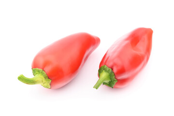two red sweet bell peppers