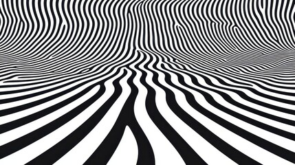 Abstract Black And White Wavy Stripes Pattern Texture Background