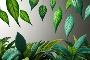Obraz premium Vibrant 3D Jungle Design of Organic Leaves Swaying in the Wind
