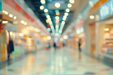 Fototapeta premium blur shopping in supermarket mall , ai