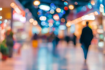 blur shopping in supermarket mall , ai