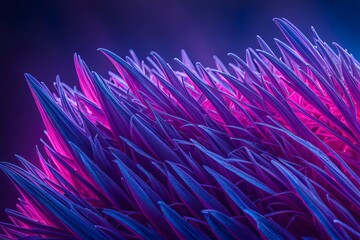 Close-up of an ice crystal formation with embedded neon lights