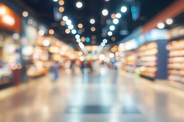 blur shopping in supermarket mall , ai