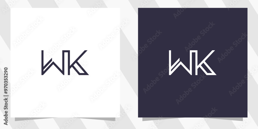 Wall mural letter wk kw logo design vector