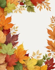 Border made up colorful autumn leaves leaves are Autumn Leaf Cor