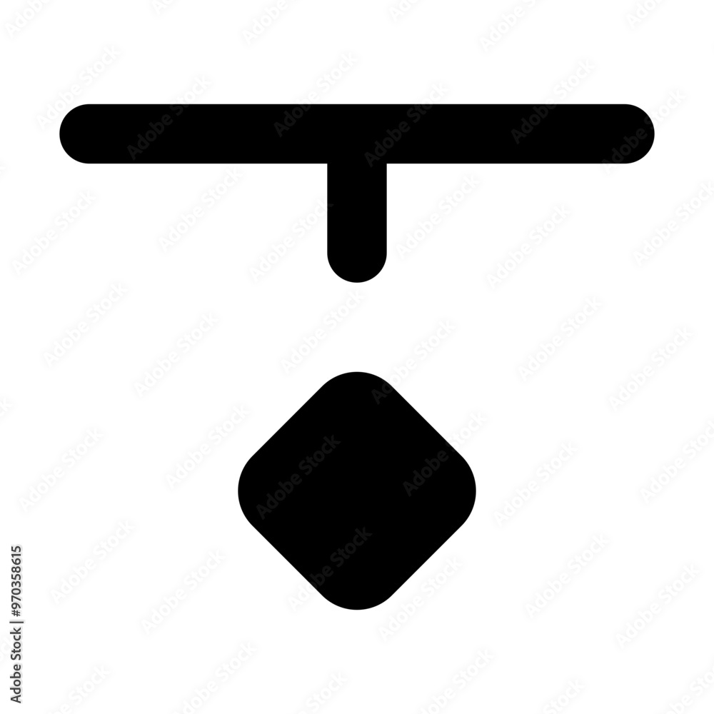 Poster keyframe align top icon in solid-filled glyph style. simple alignment symbol vector illustration — p