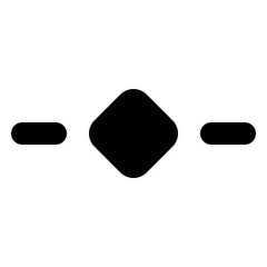 Keyframe align center horizontal icon in solid-filled glyph style. Simple alignment symbol vector illustration — pixel-perfect icon.