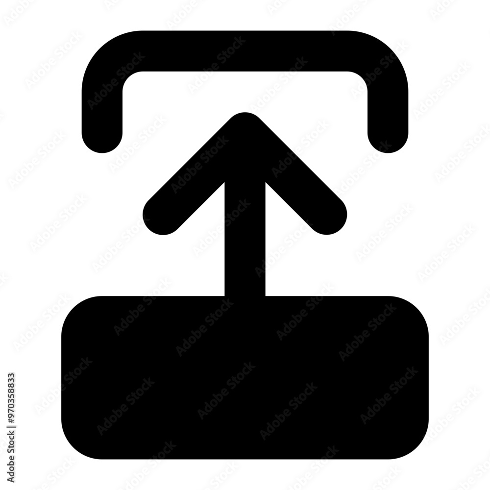 Poster transition up icon in solid-filled glyph style. simple arrow direction symbol vector illustration — 