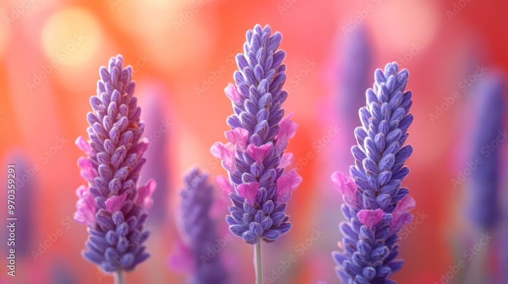 Canvas Prints Closeup of Lavender Flowers with a Warm Background