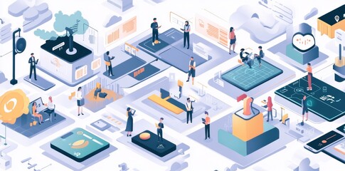 People using digital devices