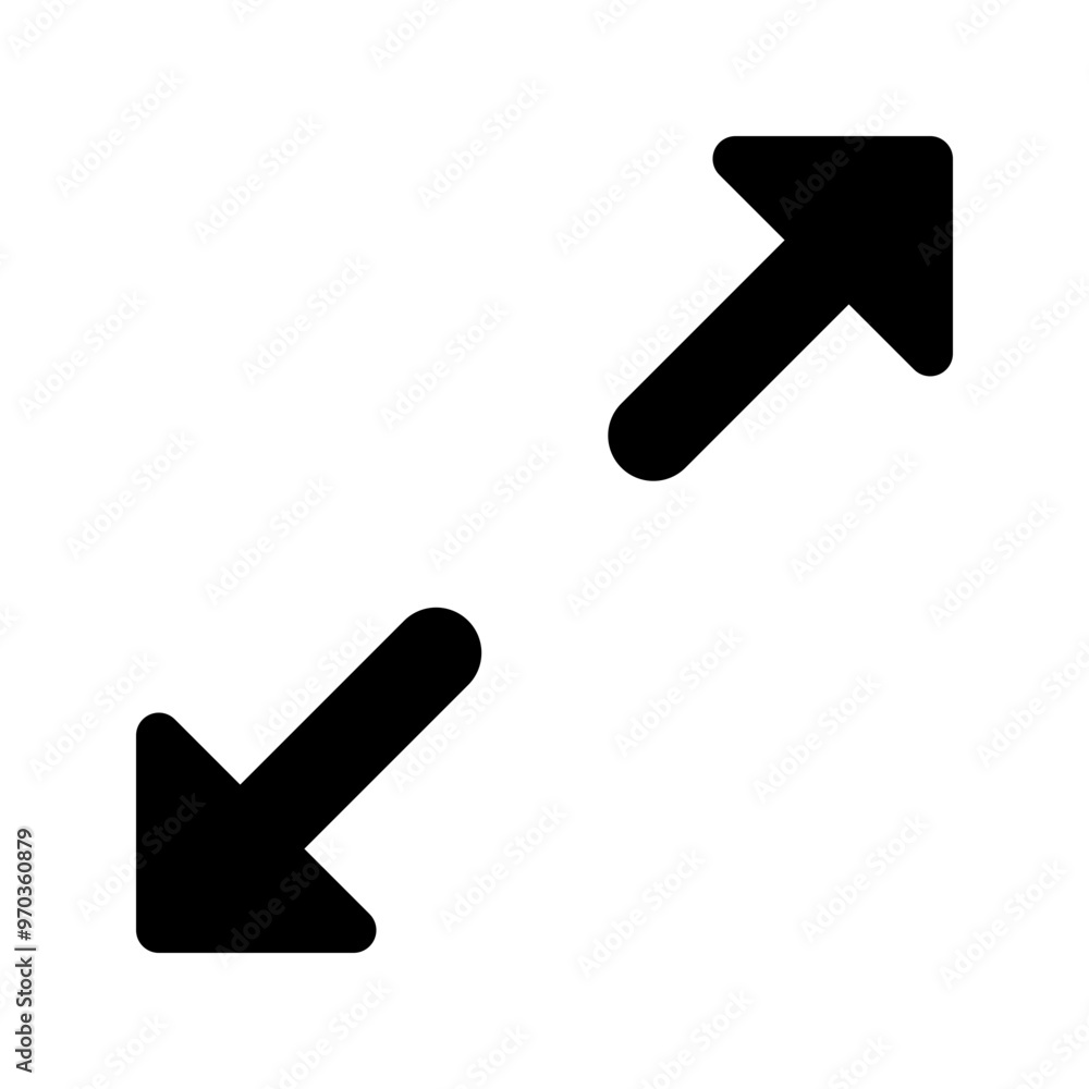 Poster expand arrow icon in solid-filled glyph style. simple anothersynonymname symbol vector illustration 