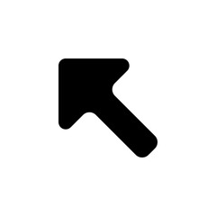 Upper left arrow icon in solid-filled glyph style. Simple direction symbol vector illustration — pixel-perfect icon.