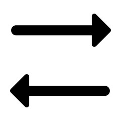 Exchange arrow icon in solid-filled glyph style. Simple trade symbol vector illustration — pixel-perfect icon.