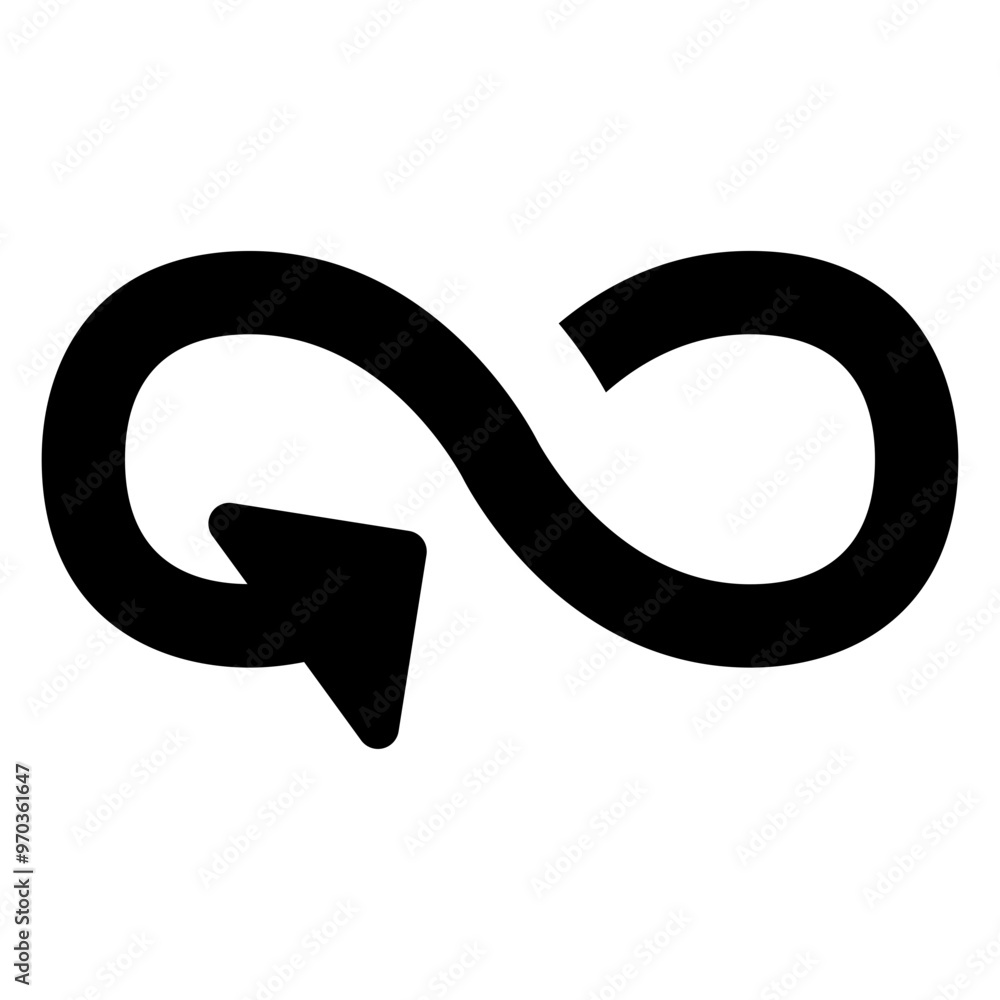 Aufkleber loop arrow icon in solid style. simple cycle symbol vector illustration — pixel-perfect icon.