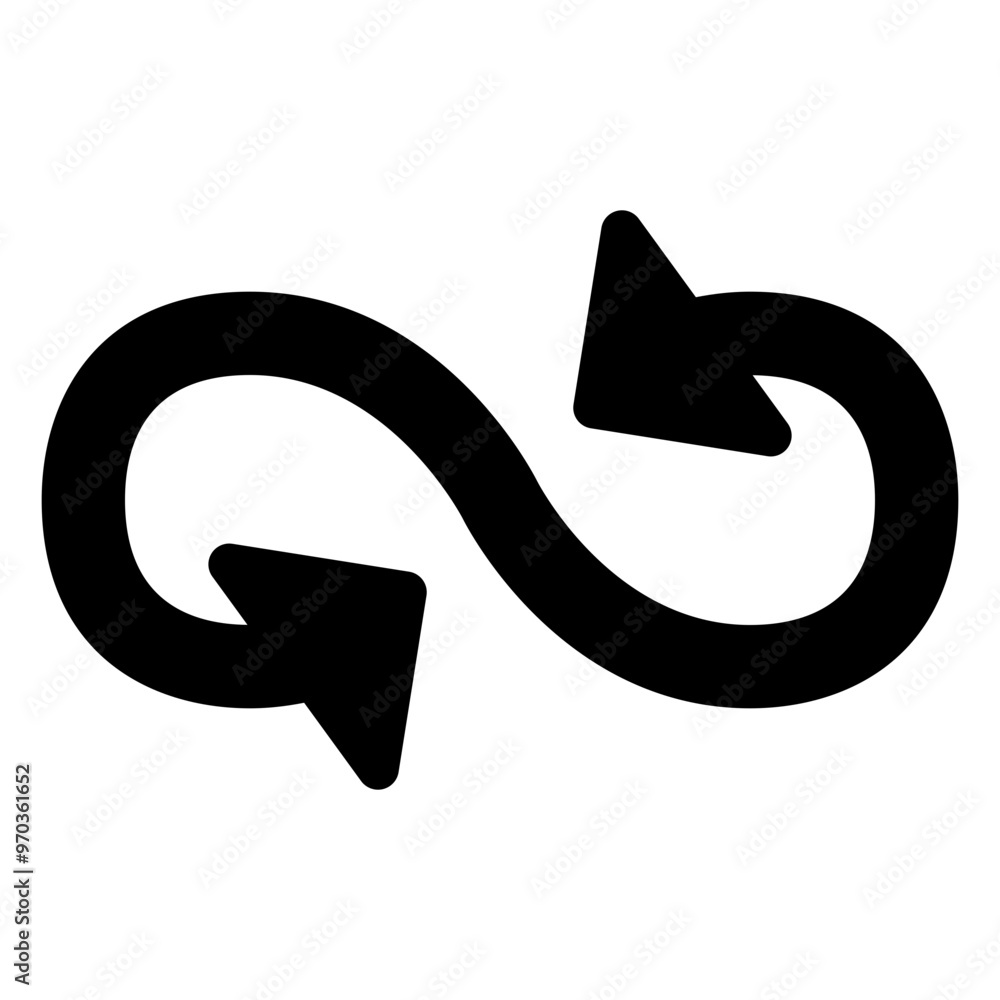 Poster loop arrow icon in solid style. simple cycle symbol vector illustration — pixel-perfect icon.