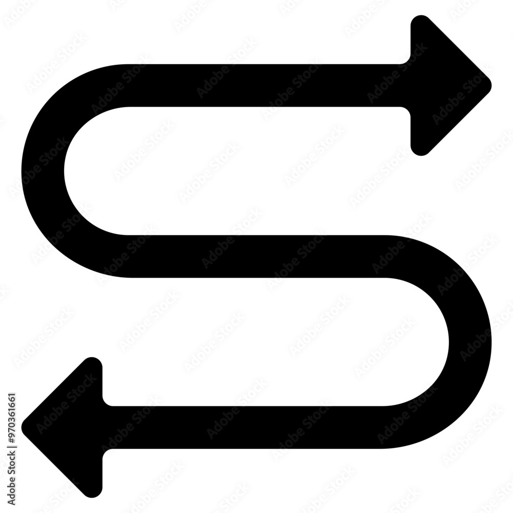 Aufkleber routes arrow icon in solid style. simple direction symbol vector illustration — pixel-perfect icon.