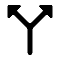 Routes arrow icon in solid style. Simple direction symbol vector illustration — pixel-perfect icon.