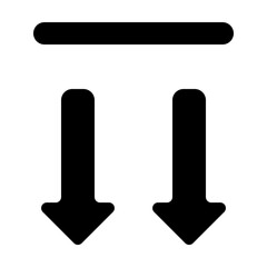 Two arrows down icon in solid style. Simple bottom symbol vector illustration — pixel-perfect icon.