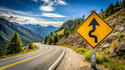 Sharp curve ahead, be prepared to slow down and turn cautiously to avoid accidents on this steep and