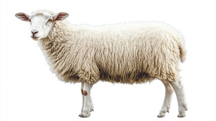 Obraz premium Sheep clipart, element, 3D illustration, realistic, isolated on white background