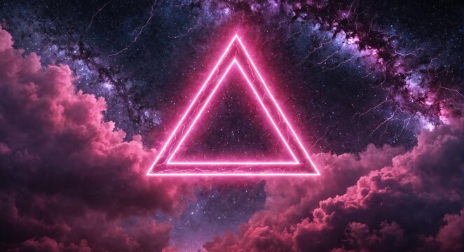 Digital art piece that features pink triangle center Colorful ab
