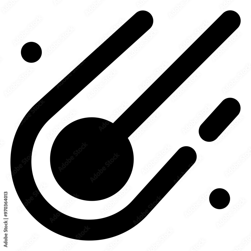 Poster meteor icon in solid style. simple comet symbol vector illustration — pixel-perfect icon.
