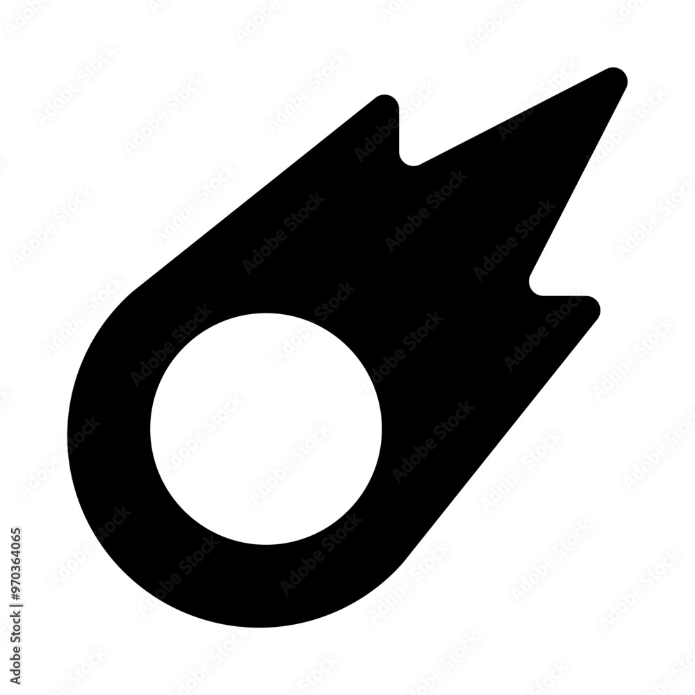 Poster comet icon in solid style. simple meteor symbol vector illustration — pixel-perfect icon.