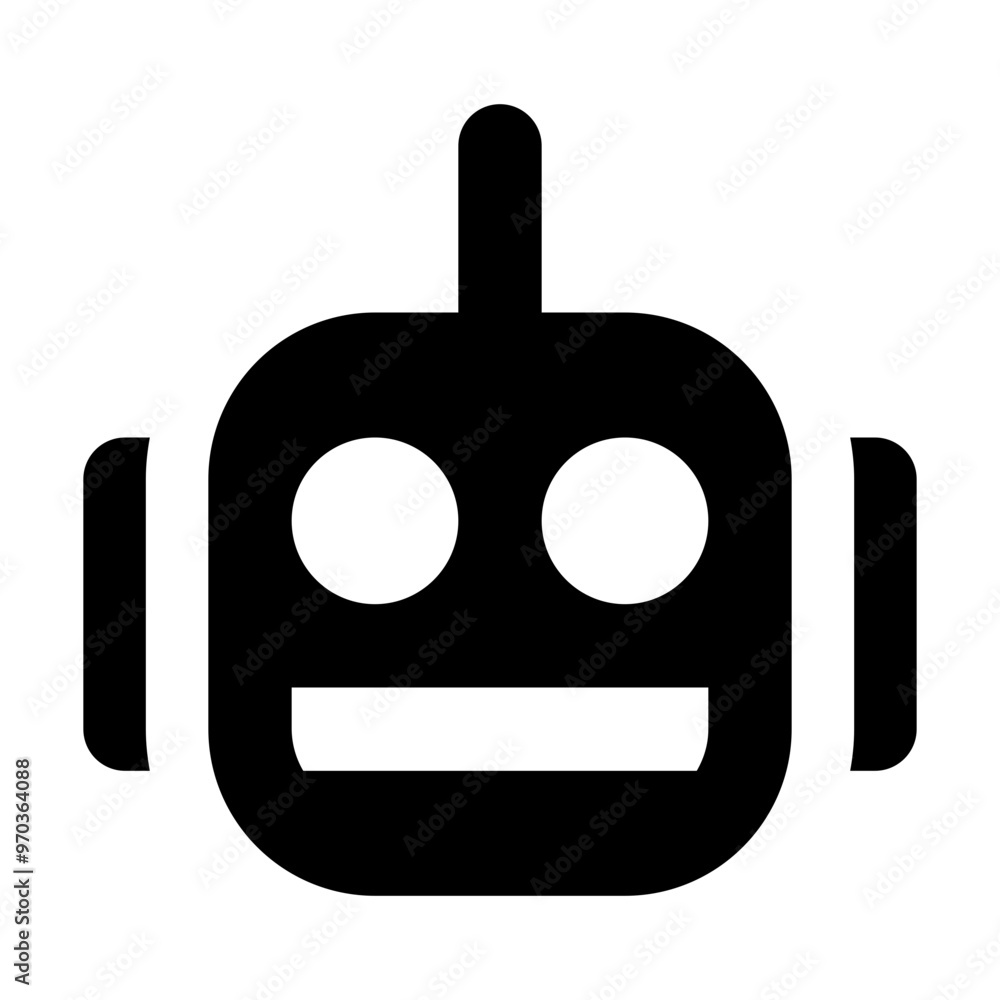 Aufkleber robot icon in solid style. simple artificial intelligence symbol vector illustration — pixel-perfect