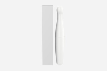 Matte Mascara Tube Mockup Isolated On White Background. 3d illustration