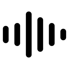 Audio wave icon in solid style. Simple sound symbol vector illustration — pixel-perfect icon.