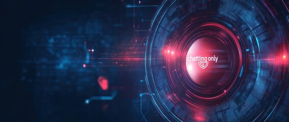 Fototapeta premium Cybersecurity and Chatting Only