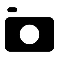 Pocket camera icon in solid style. Simple compact travel photo symbol vector illustration — pixel-perfect icon.