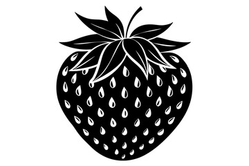 
Strawberry silhouette vector, Strawberry icon