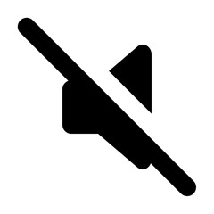 Sound volume off icon in solid style. Simple audio symbol vector illustration — pixel-perfect icon.