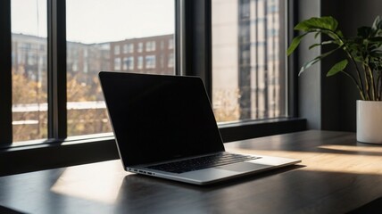 Fototapeta premium laptop on the table