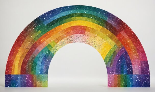 Rainbow-shaped illustration white background rainbow made up mul