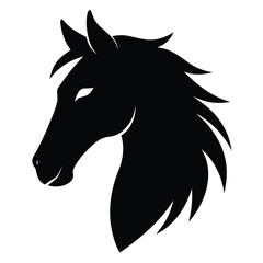 Horse silhouette vector art icon.